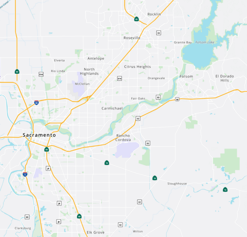 greater sacramento area map