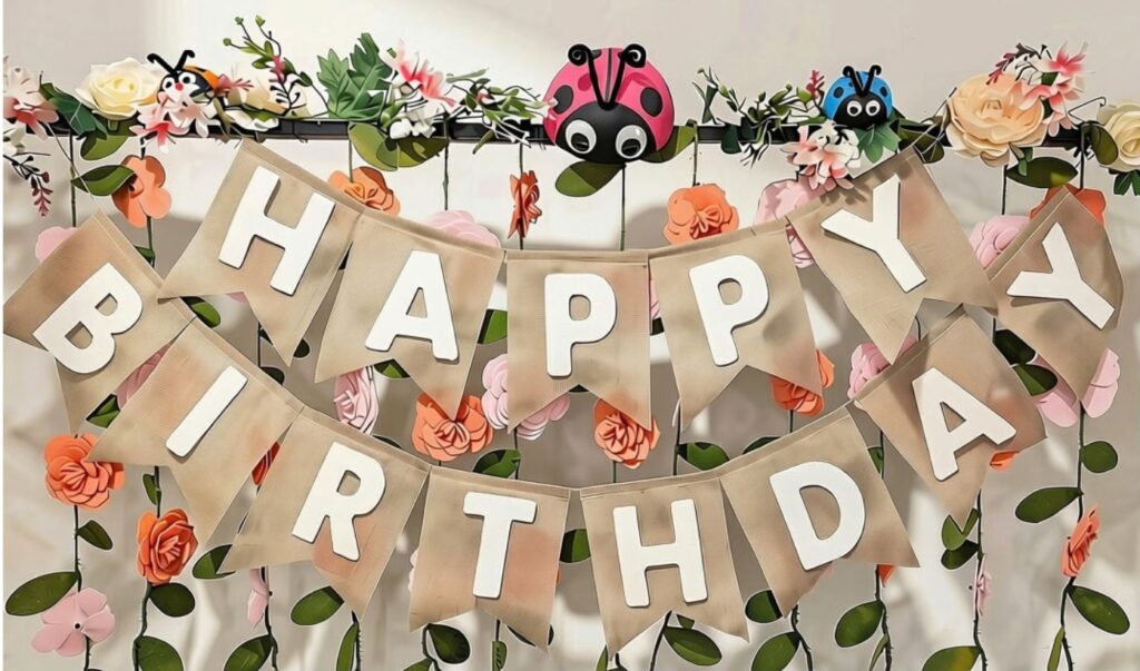 Happy Birthday felt banner